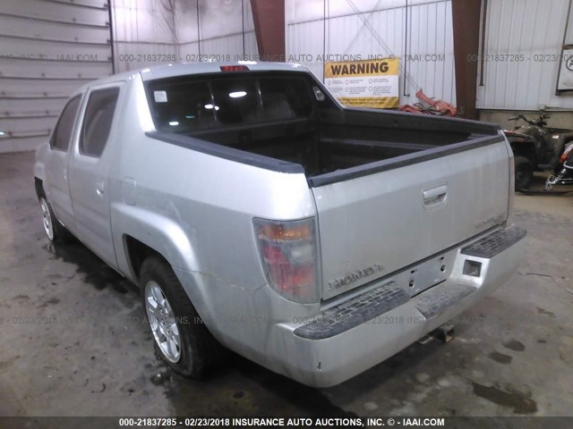 2HJYK16528H519687 - 2008 HONDA RIDGELINE RTL SILVER photo 3