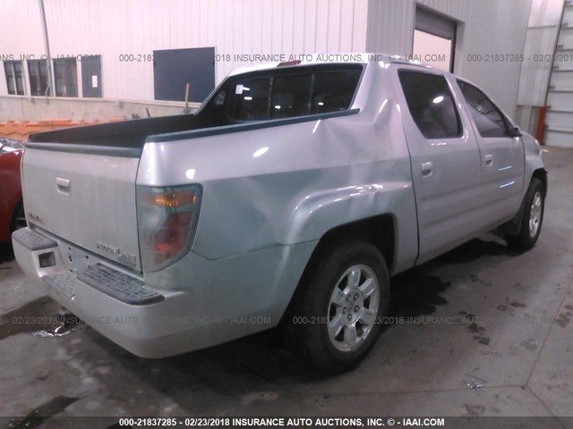 2HJYK16528H519687 - 2008 HONDA RIDGELINE RTL SILVER photo 4