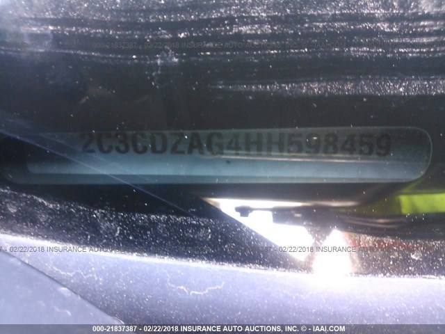 2C3CDZAG4HH598459 - 2017 DODGE CHALLENGER SXT GRAY photo 9