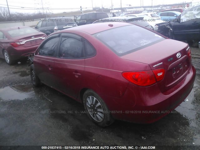 KMHDU46D27U137365 - 2007 HYUNDAI ELANTRA GLS/SE/LIMITED RED photo 3