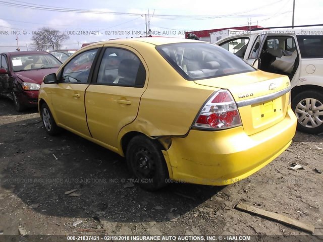 KL1TD56E59B319422 - 2009 CHEVROLET AVEO LS/LT YELLOW photo 3