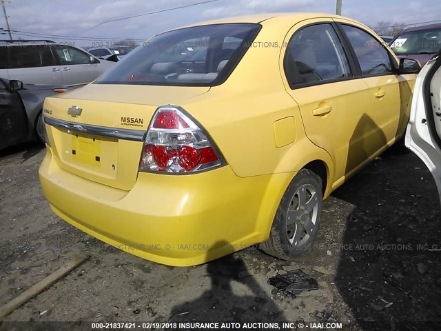 KL1TD56E59B319422 - 2009 CHEVROLET AVEO LS/LT YELLOW photo 4