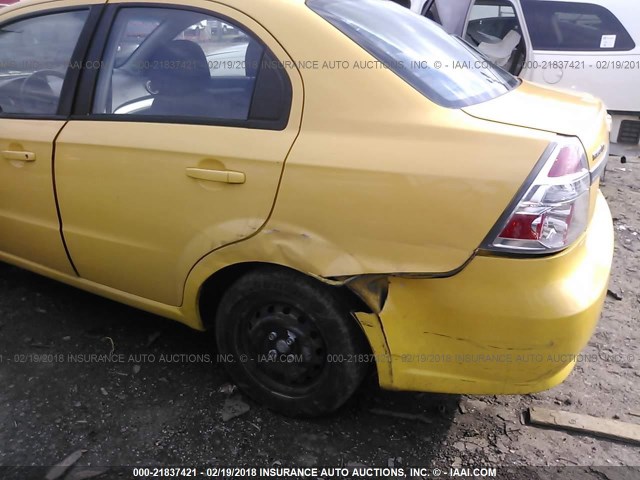 KL1TD56E59B319422 - 2009 CHEVROLET AVEO LS/LT YELLOW photo 6