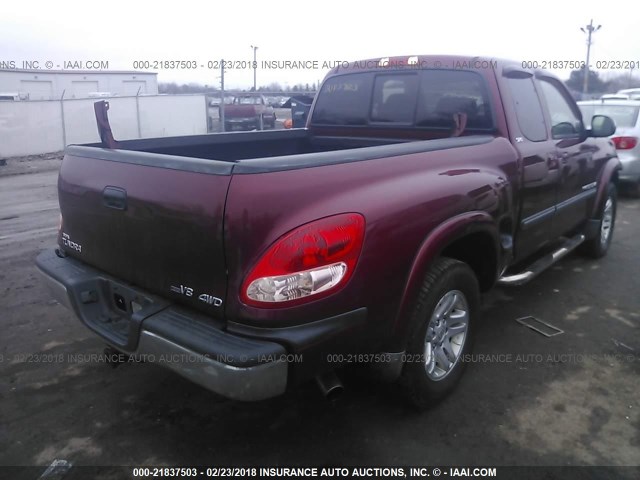 5TBBT44186S473864 - 2006 TOYOTA TUNDRA ACCESS CAB SR5 BURGUNDY photo 4