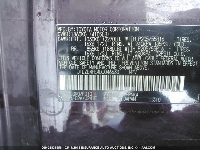 JTLZE4FE4DJ046633 - 2013 TOYOTA SCION XB ბურგუნდია ფოტო 9