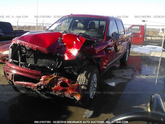1FTFW1EF2BFD30010 - 2011 FORD F150 SUPERCREW MAROON photo 2