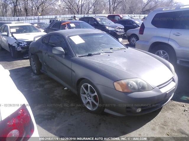 KMHHN65F74U113264 - 2004 HYUNDAI TIBURON GT GRAY photo 1