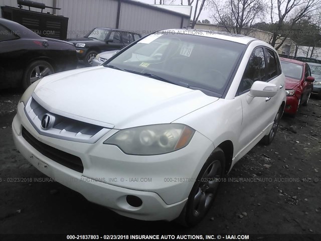 5J8TB18267A009939 - 2007 ACURA RDX WHITE photo 2