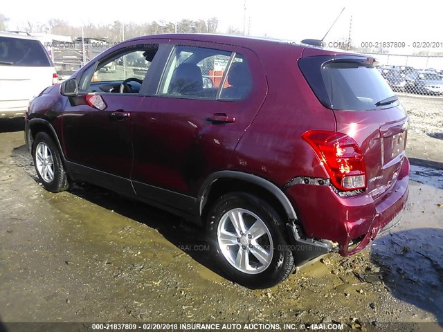 3GNCJNSB0HL133403 - 2017 CHEVROLET TRAX LS BURGUNDY photo 3