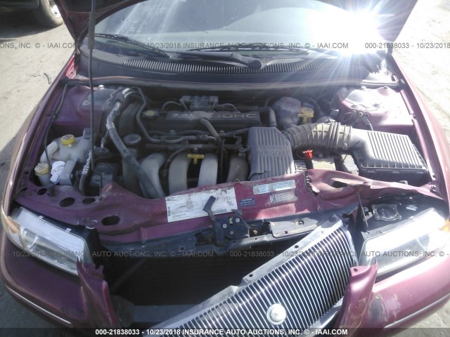 1C3EJ56X0TN307250 - 1996 CHRYSLER CIRRUS LX BURGUNDY photo 10