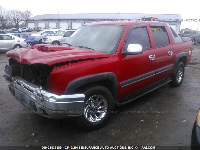 3GNEC12T74G165479 - 2004 CHEVROLET AVALANCHE C1500 RED photo 2