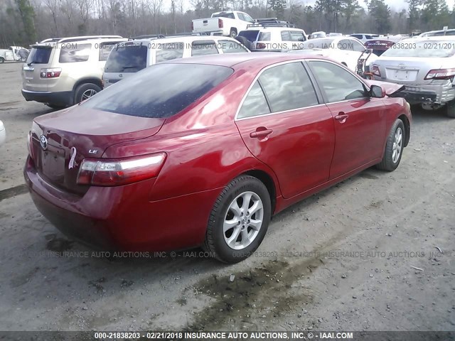 4T1BE46KX9U321278 - 2009 TOYOTA CAMRY SE/LE/XLE RED photo 4