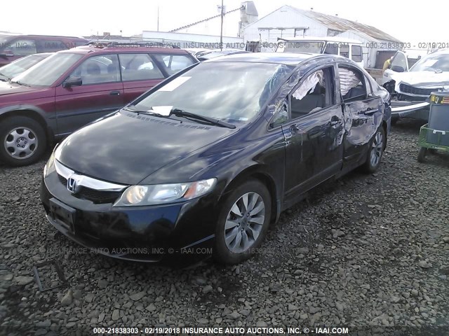 19XFA1F95AE003844 - 2010 HONDA CIVIC EXL BLACK photo 2