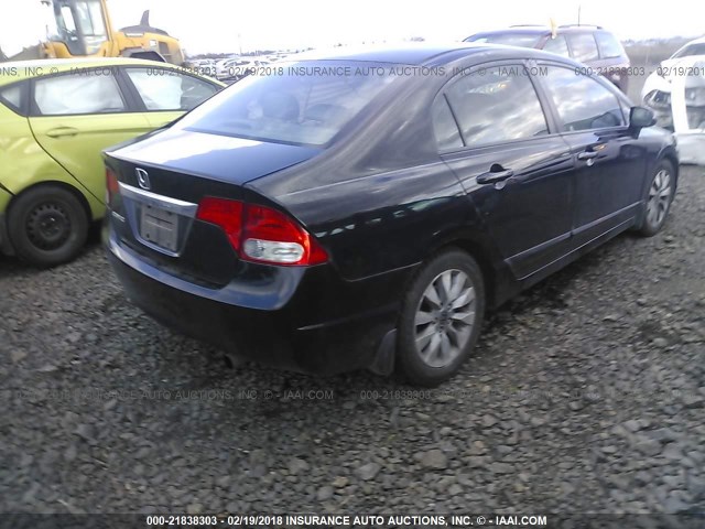 19XFA1F95AE003844 - 2010 HONDA CIVIC EXL BLACK photo 4