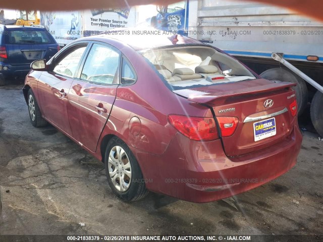 KMHDU4AD5AU104875 - 2010 HYUNDAI ELANTRA BLUE/GLS/SE RED photo 3