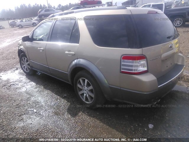 1FMDK02W98GA12725 - 2008 FORD TAURUS X SEL GOLD photo 3