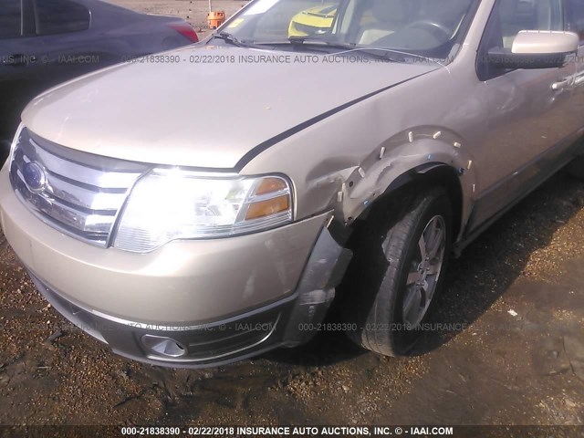 1FMDK02W98GA12725 - 2008 FORD TAURUS X SEL GOLD photo 6