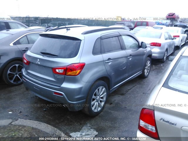 JA4AR4AU1BZ010032 - 2011 MITSUBISHI OUTLANDER SPORT SE GRAY photo 4