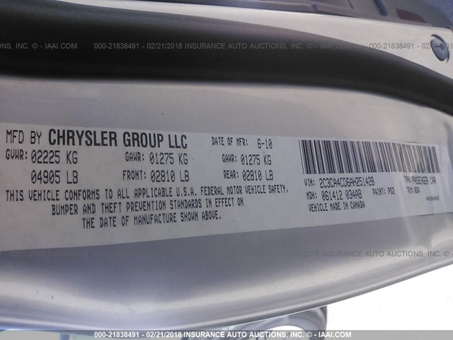 2C3CA4CD6AH251428 - 2010 CHRYSLER 300 TOURING GRAY photo 9