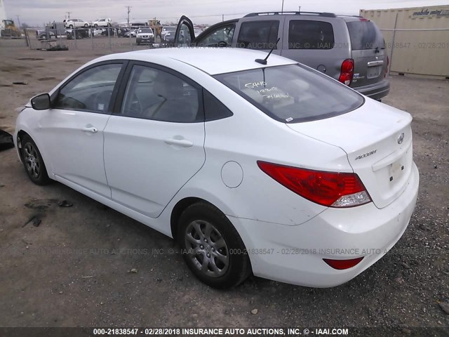 KMHCT4AE4EU651715 - 2014 HYUNDAI ACCENT GLS/GS WHITE photo 3