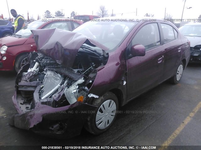 ML32F3FJ5HHF19640 - 2017 MITSUBISHI MIRAGE G4 ES ბურგუნდია ფოტო 2