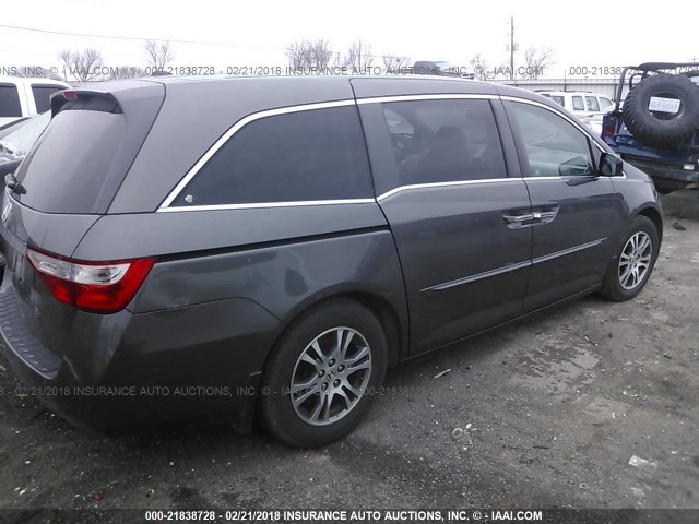 5FNRL5H63CB147505 - 2012 HONDA ODYSSEY EXL ნაცრისფერი ფოტო 4