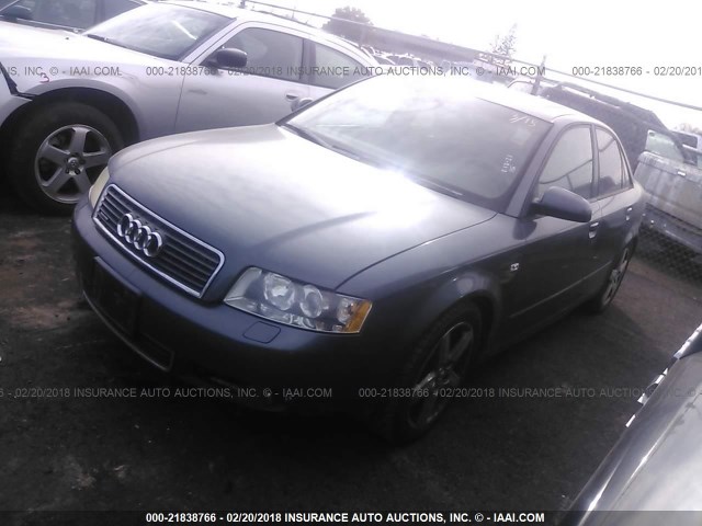 WAULC68E14A141695 - 2004 AUDI A4 1.8T QUATTRO GRAY photo 2