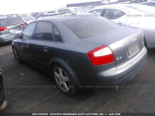 WAULC68E14A141695 - 2004 AUDI A4 1.8T QUATTRO GRAY photo 3