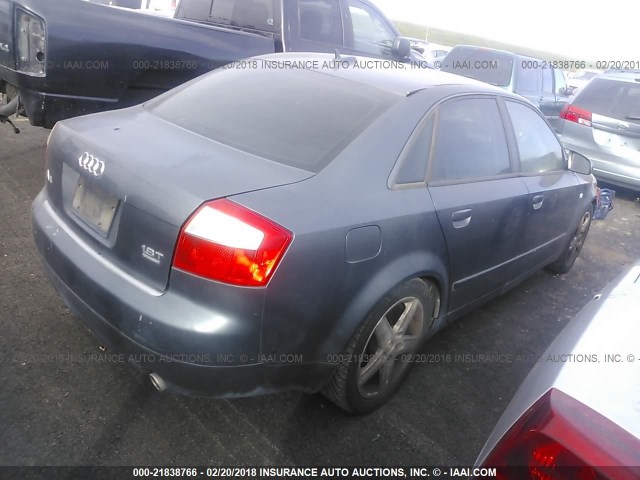 WAULC68E14A141695 - 2004 AUDI A4 1.8T QUATTRO GRAY photo 4