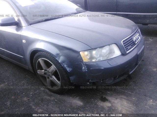 WAULC68E14A141695 - 2004 AUDI A4 1.8T QUATTRO GRAY photo 6