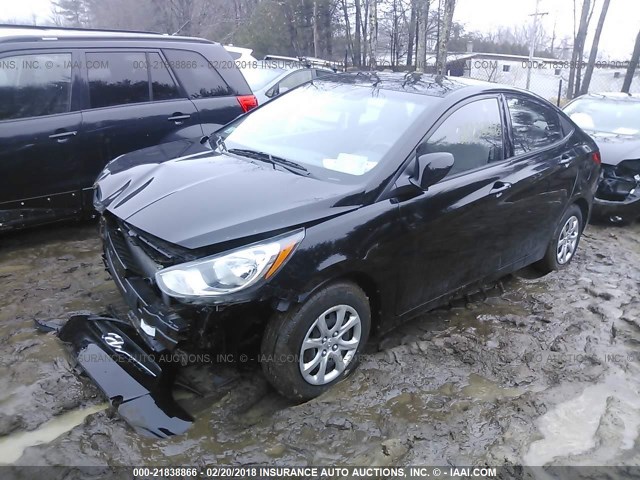 KMHCT4AE2DU562823 - 2013 HYUNDAI ACCENT GLS/GS BLACK photo 2