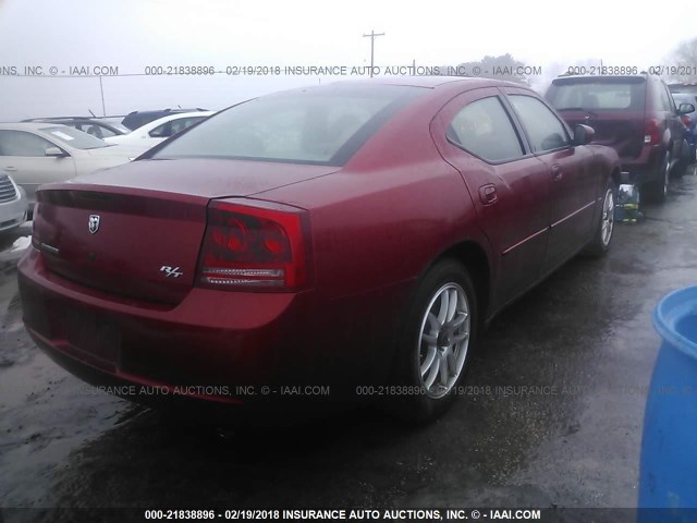 2B3KA53H96H100205 - 2006 DODGE CHARGER R/T MAROON photo 4