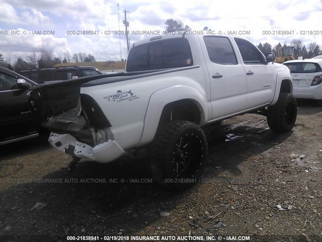 5TELU42N17Z387752 - 2007 TOYOTA TACOMA DOUBLE CAB 白色 照片 4