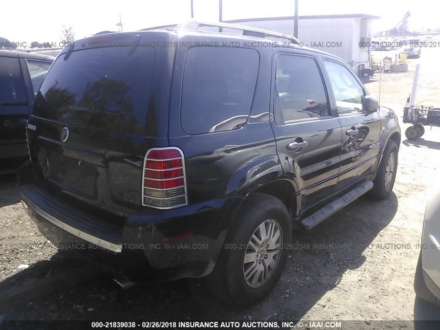 4M2YU56Z06DJ08429 - 2006 MERCURY MARINER BLACK photo 4
