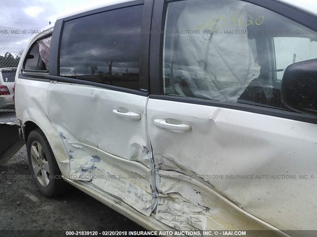 2C4RDGBG0DR566539 - 2013 DODGE GRAND CARAVAN SE WHITE photo 6