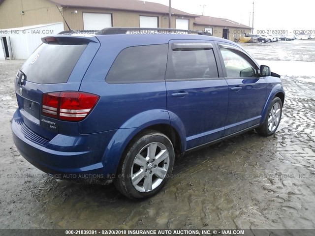 3D4PG5FV6AT180554 - 2010 DODGE JOURNEY SXT BLUE photo 4