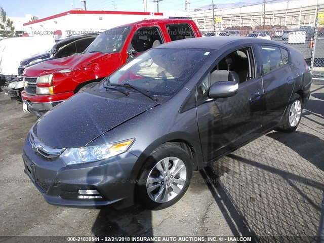 JHMZE2H70DS004063 - 2013 HONDA INSIGHT EX GRAY photo 2