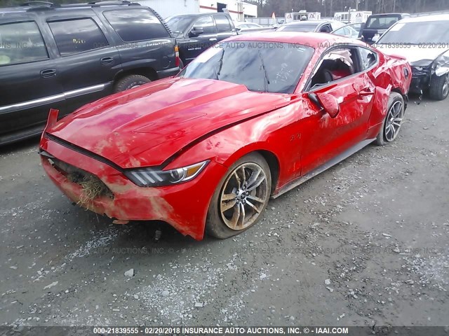 1FA6P8CF9H5311886 - 2017 FORD MUSTANG GT RED photo 2