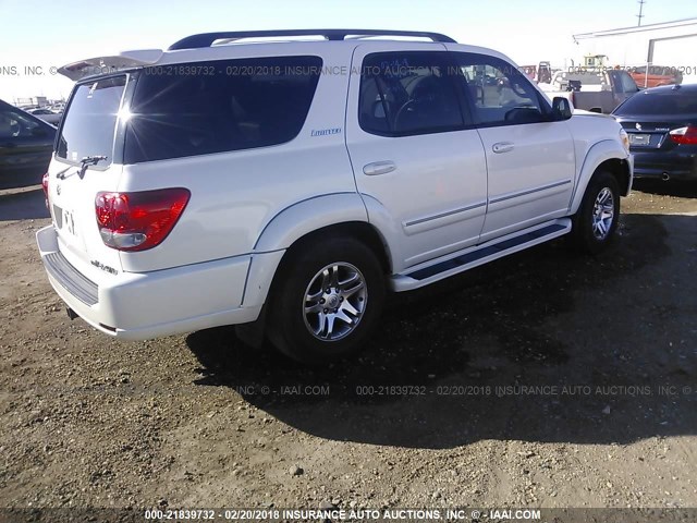 5TDBT48A75S235987 - 2005 TOYOTA SEQUOIA LIMITED WHITE photo 4