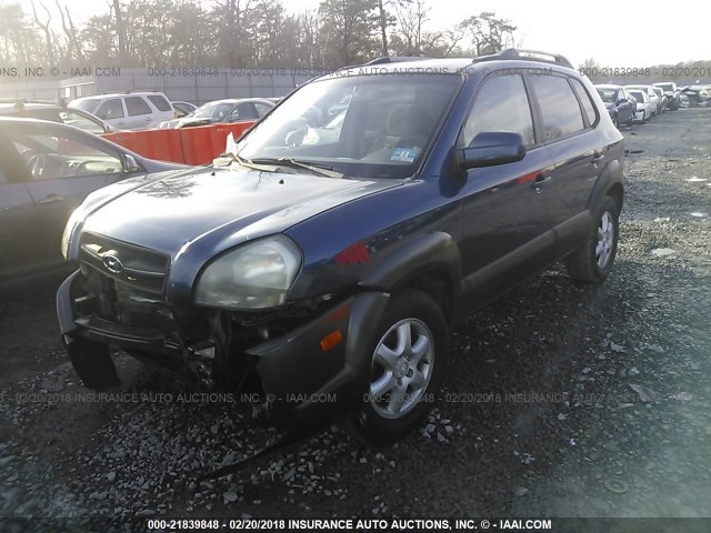 KM8JN72D25U088995 - 2005 HYUNDAI TUCSON GLS/LX BLUE photo 2