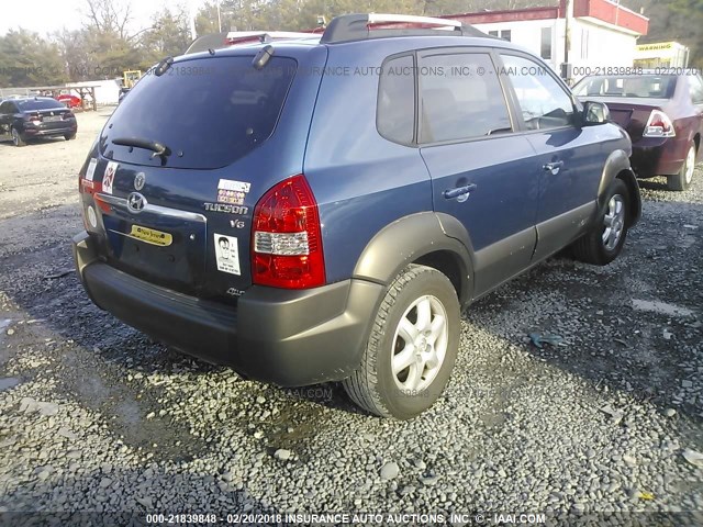 KM8JN72D25U088995 - 2005 HYUNDAI TUCSON GLS/LX BLUE photo 4