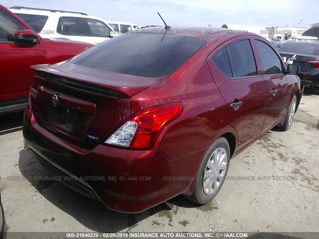 3N1CN7AP9GL839129 - 2016 NISSAN VERSA S/S PLUS/SV/SL RED photo 4