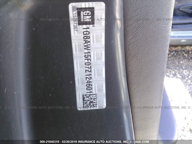 1G8AW15F07Z124601 - 2007 SATURN ION LEVEL 3 GRAY photo 9