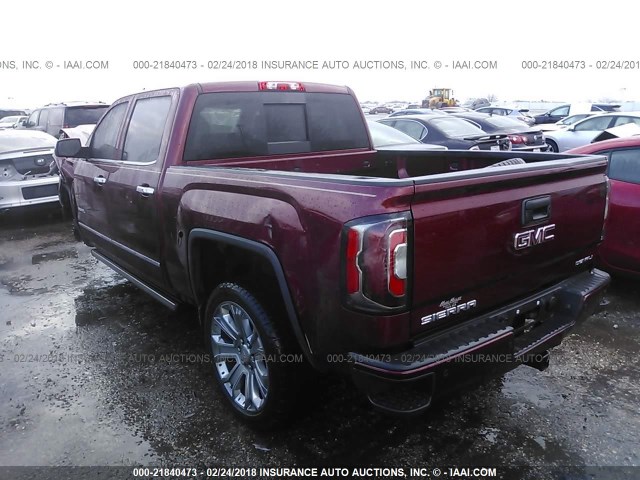 3GTU2PEC7GG332997 - 2016 GMC SIERRA K1500 DENALI MAROON photo 3