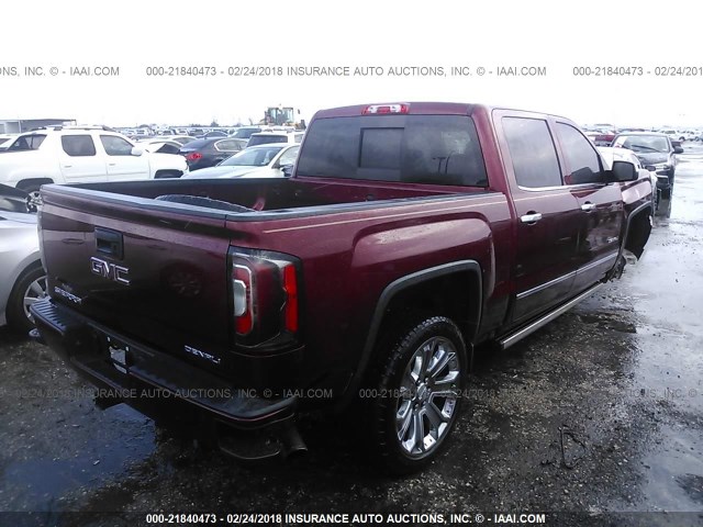 3GTU2PEC7GG332997 - 2016 GMC SIERRA K1500 DENALI MAROON photo 4