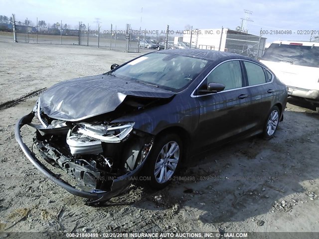 1C3CCCAB5FN660704 - 2015 CHRYSLER 200 LIMITED GRAY photo 2