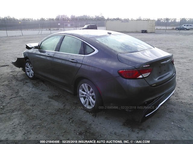 1C3CCCAB5FN660704 - 2015 CHRYSLER 200 LIMITED GRAY photo 3