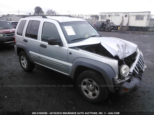 1J4GL48K22W124770 - 2002 JEEP LIBERTY SPORT SILVER photo 1