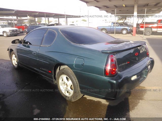 2G1WX12K5Y9188163 - 2000 CHEVROLET MONTE CARLO SS მწვანე ფოტო 3