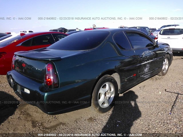 2G1WX12K5Y9188163 - 2000 CHEVROLET MONTE CARLO SS მწვანე ფოტო 4